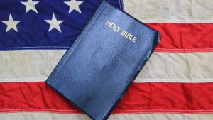 American flag with bible